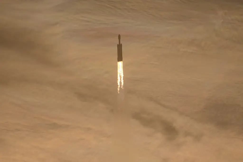 Roman launched at 7:26 a.m. EDT Sunday on a SpaceX Falcon Heavy.