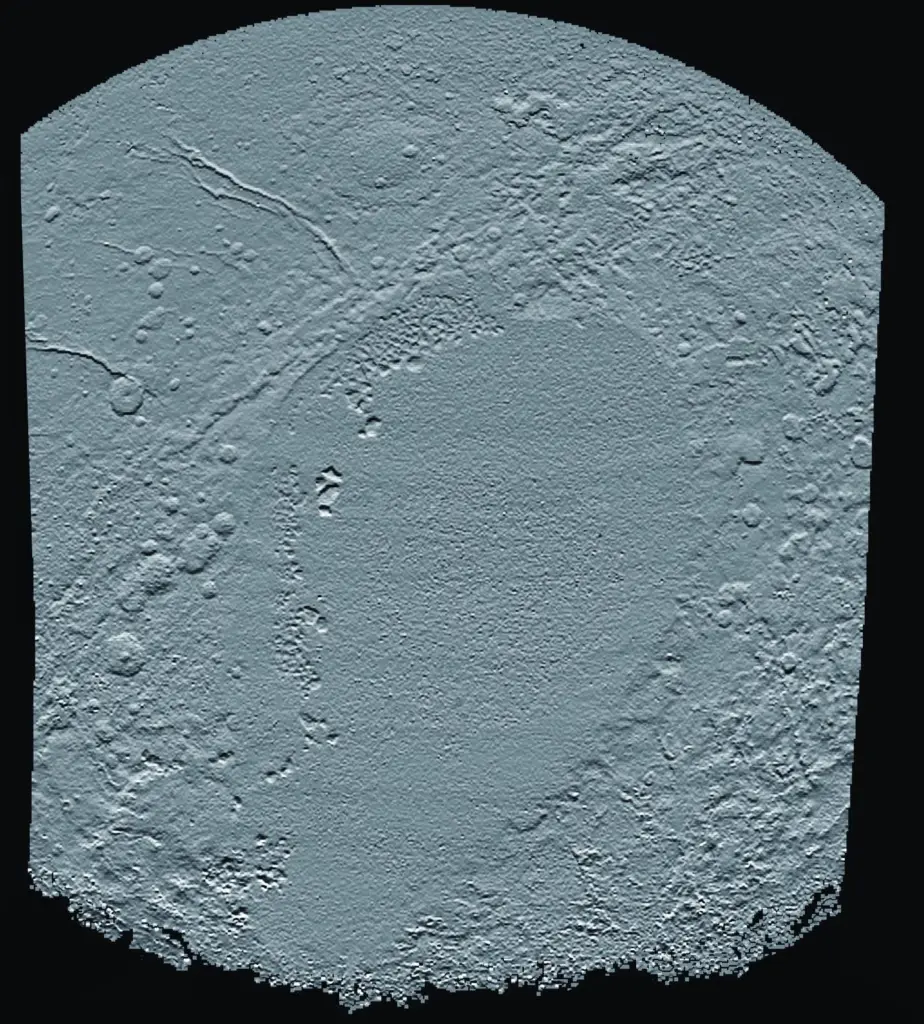 Sputnik Planitia is a nitrogen-ice basin on Pluto, larger than Texas and Oklahoma combined, where SwRI reports signs of recent liquid flow.