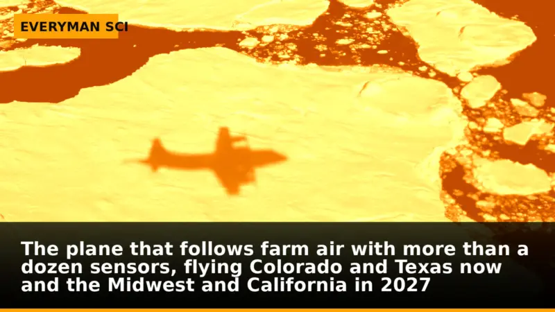 The plane that follows farm air with more than a dozen sensors, flying Colorado and Texas now and the Midwest and California in 2027
